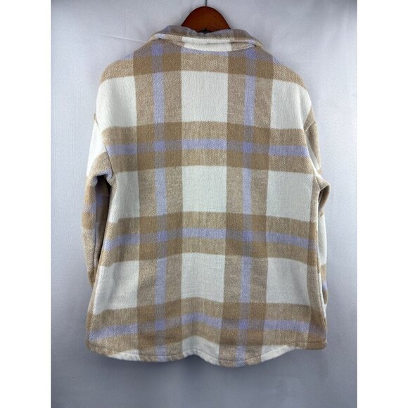 Plaid ePretty Chicago Womens Shacket S Beige & Lavender Polyester - Picture 6 of 6